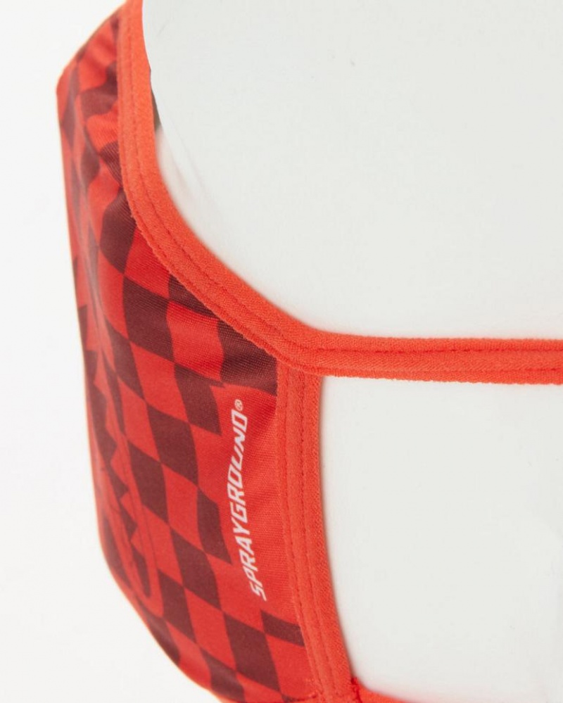 Red Women's Sprayground Sharks In Paris Face Masks | AUTL47802