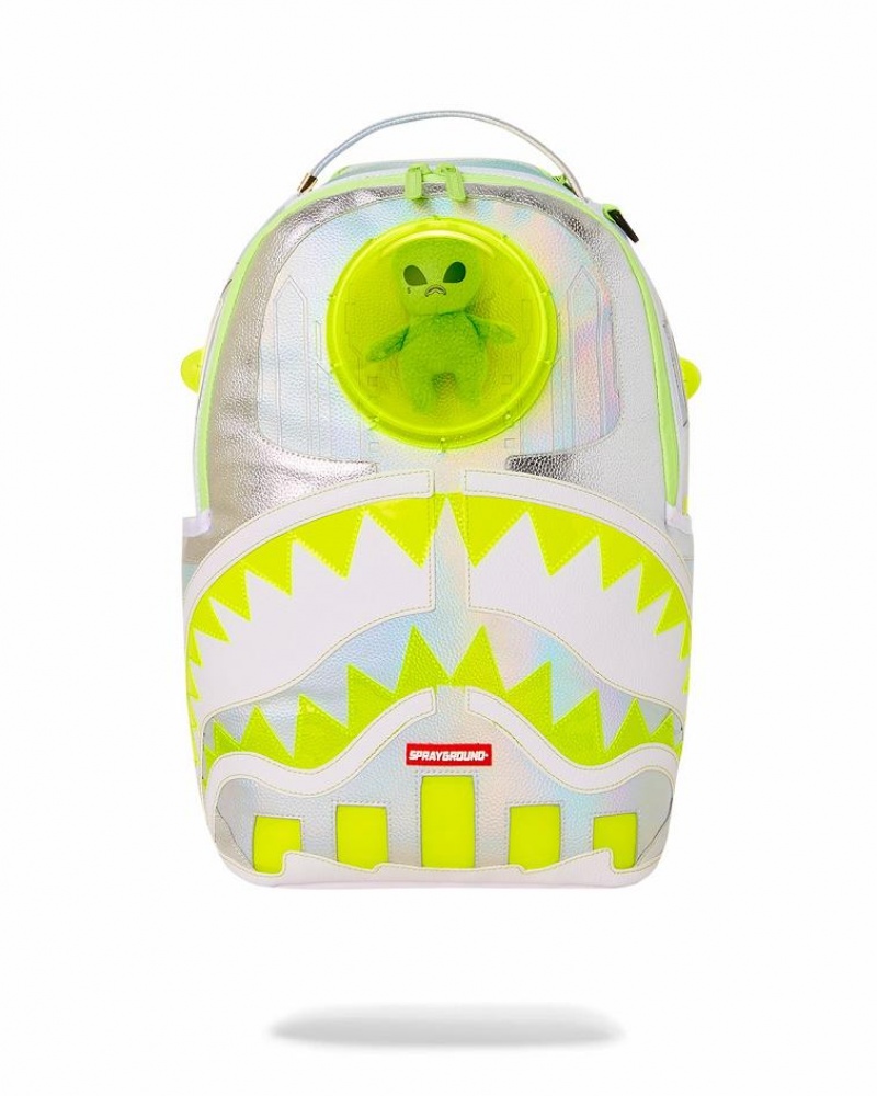 Sliver Yellow Men's Sprayground Alien Backpacks | NQSM01953