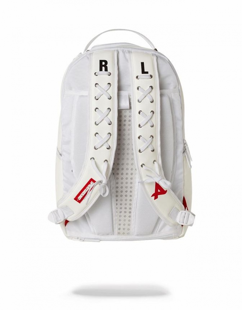 White Black Men's Sprayground Afroshark Backpacks | VOZU92650