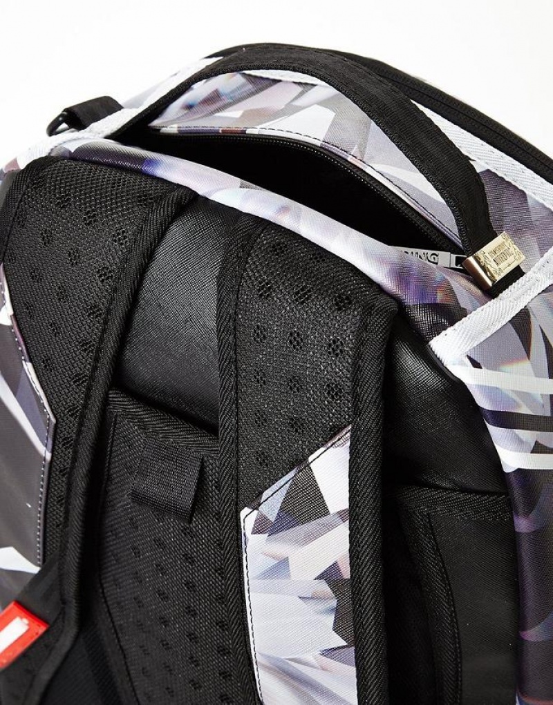 White Black Men's Sprayground Spalding X Backpacks | GVUF39642