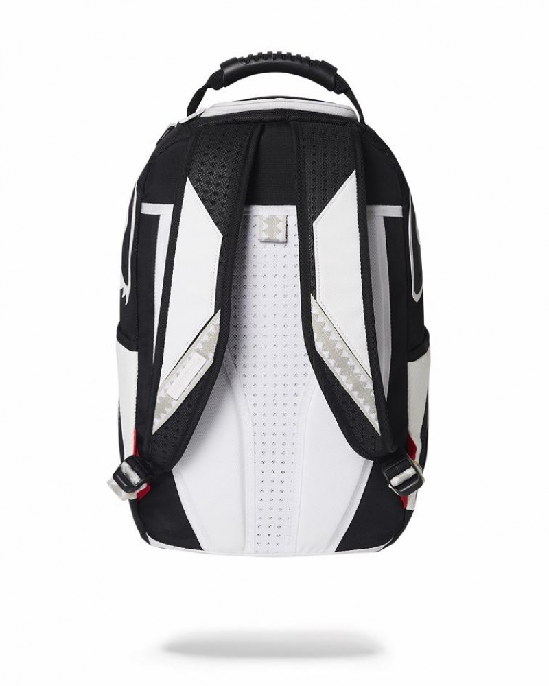 White Black Men's Sprayground Swerve Backpacks | APIU18539