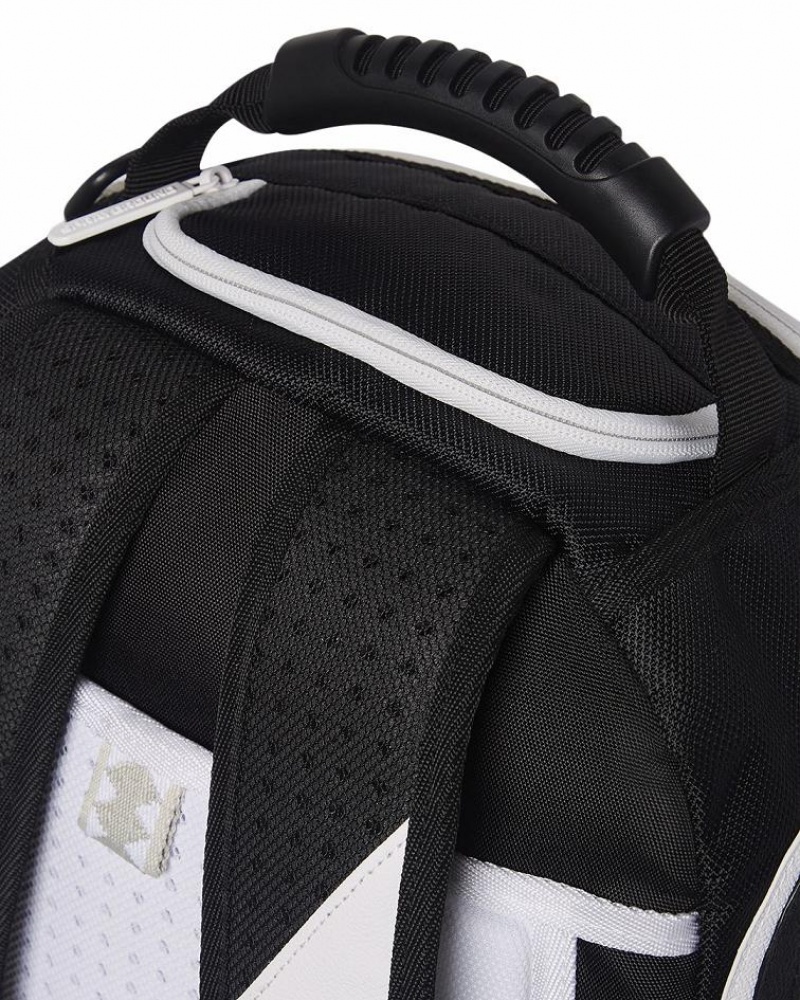 White Black Men's Sprayground Swerve Backpacks | APIU18539