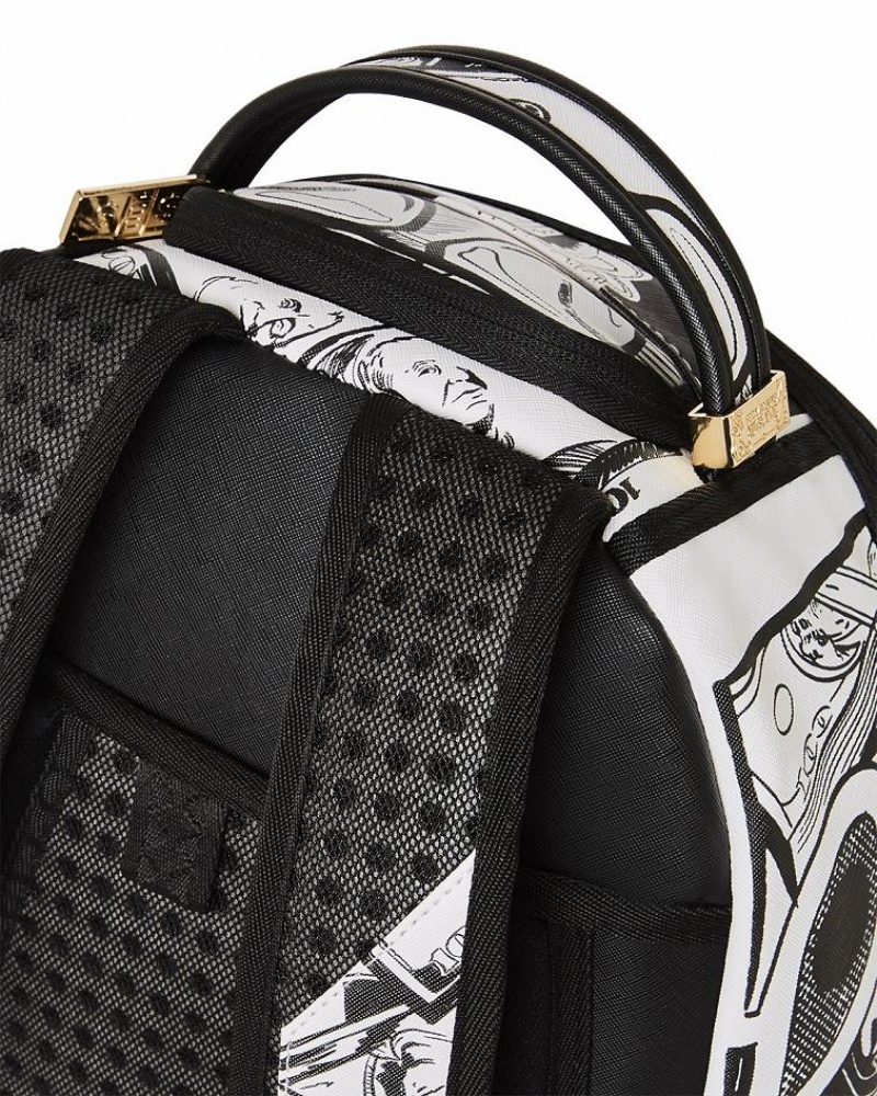 White Black Men's Sprayground The Good Life Backpacks | EZRF65372