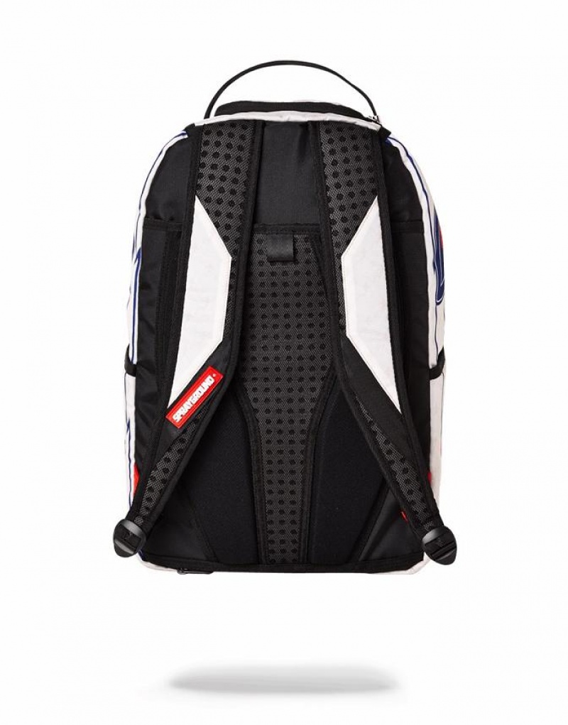 White Blue Men's Sprayground Mlb Ny Yankees Bolt Backpacks | FTIJ51468