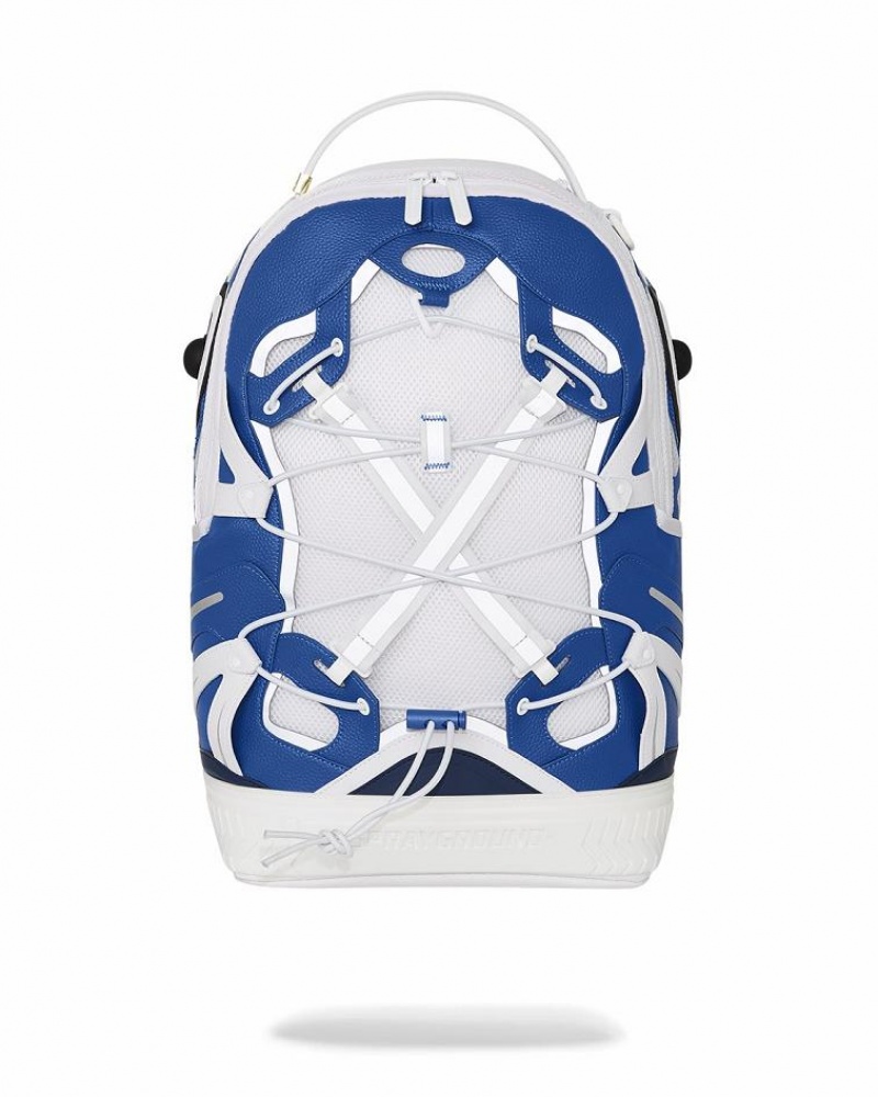 White Blue Men's Sprayground The Powerhouse Backpacks | EYUL14658