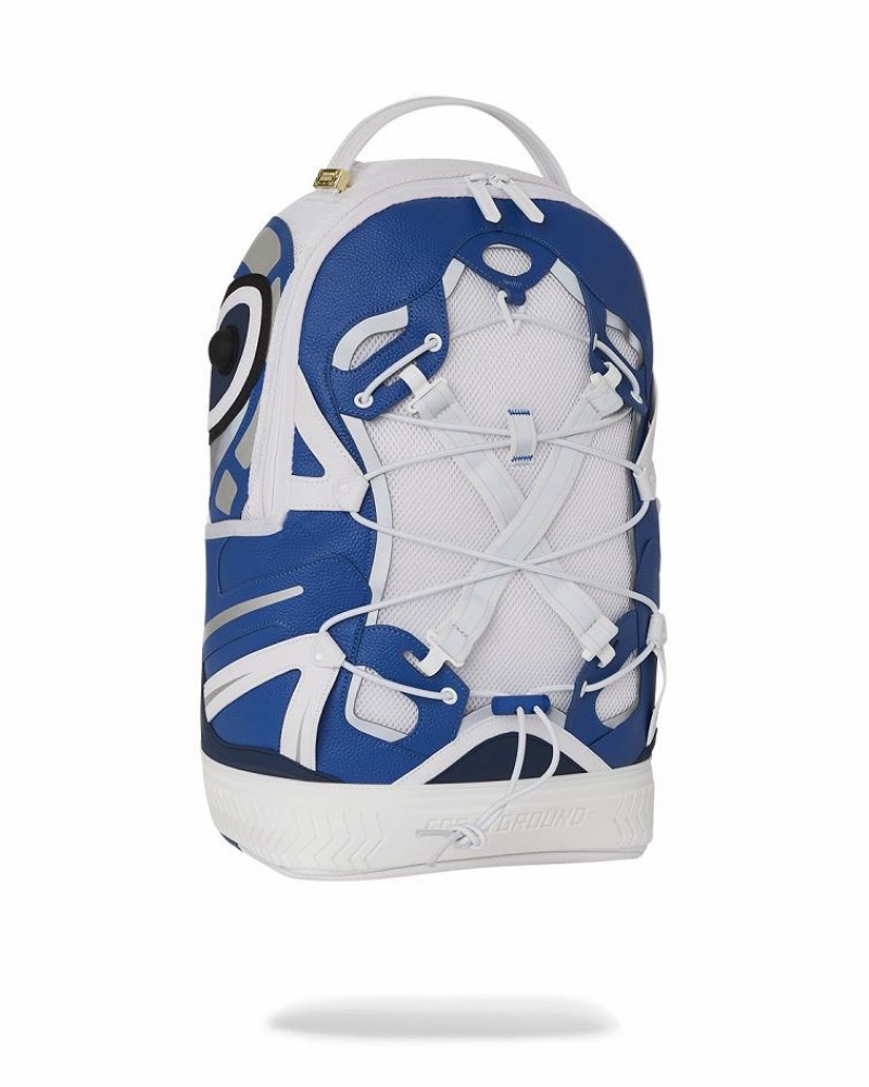 White Blue Men's Sprayground The Powerhouse Backpacks | EYUL14658