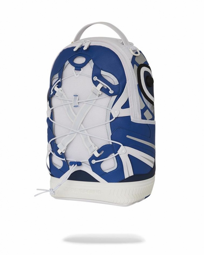 White Blue Men's Sprayground The Powerhouse Backpacks | EYUL14658