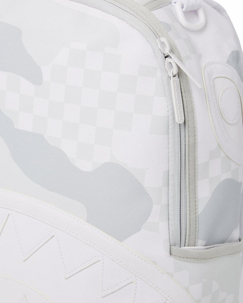 White Men's Sprayground 3am Le Blanc Backpacks | UDHP05738