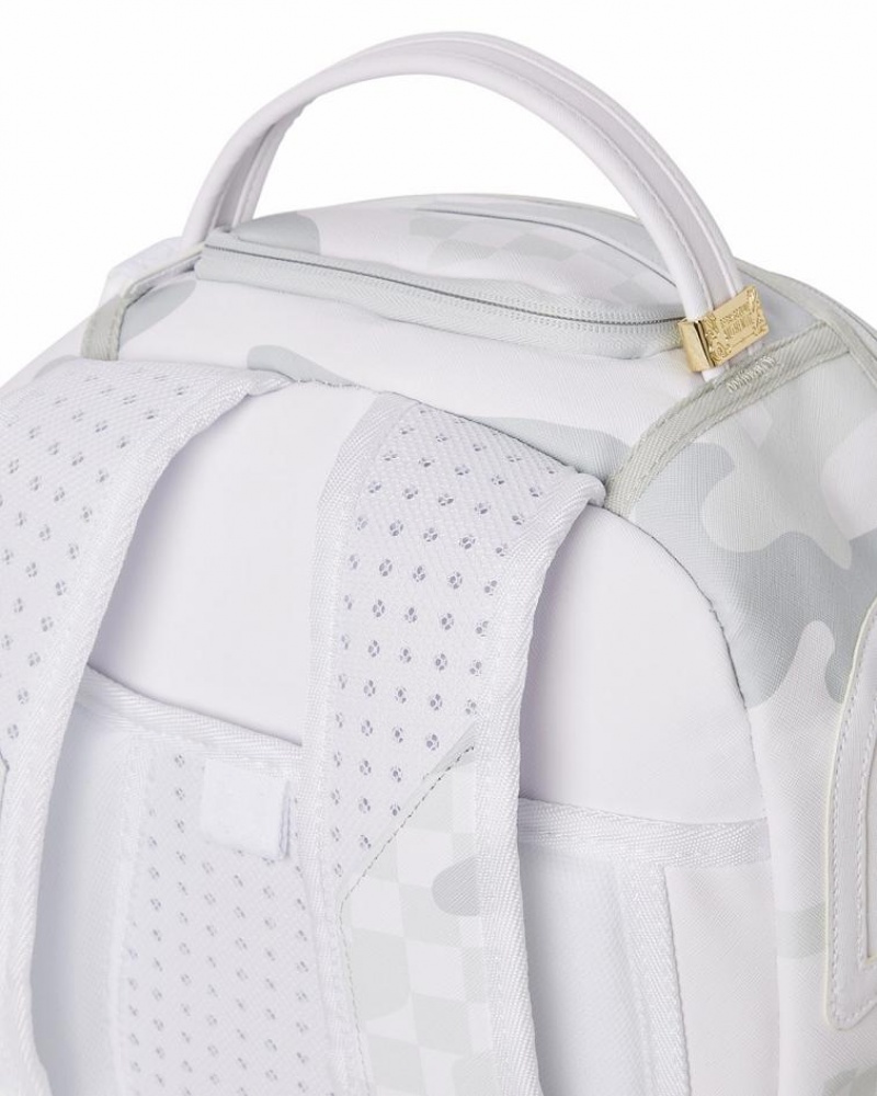 White Men's Sprayground 3am Le Blanc Backpacks | UDHP05738