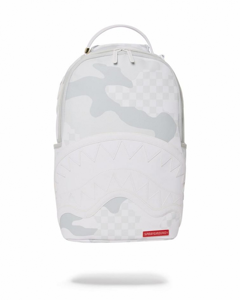 White Men\'s Sprayground 3am Le Blanc Backpacks | UDHP05738