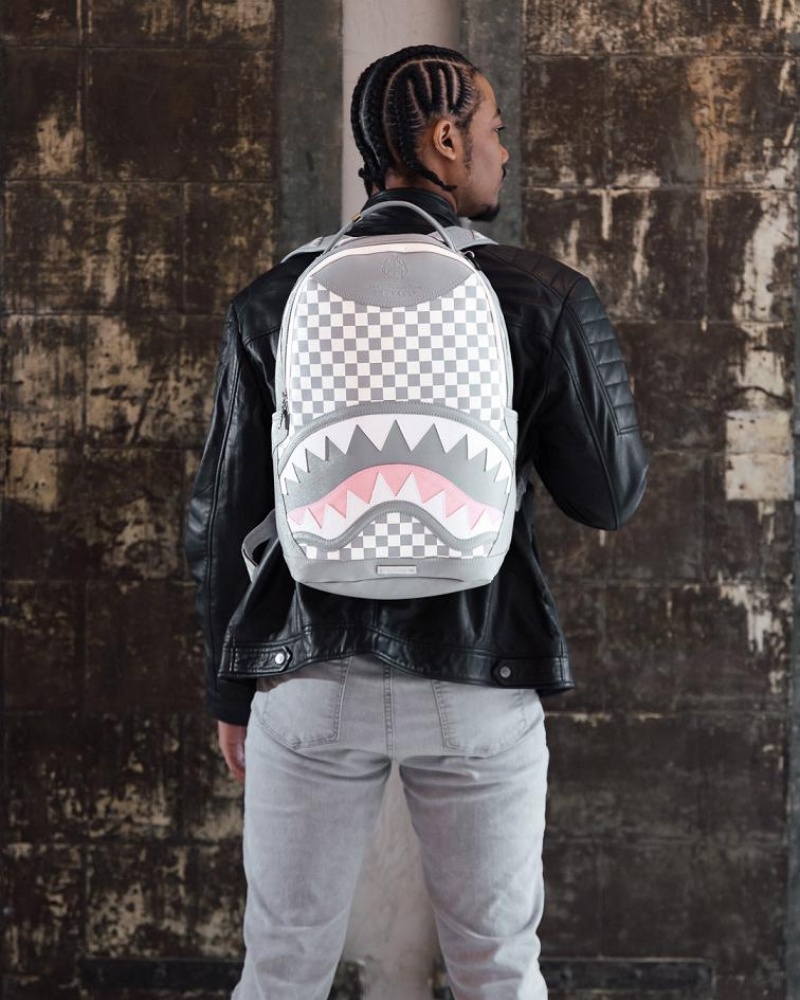 White Men's Sprayground Air To The Throne Jetset Backpacks | VQJP05263