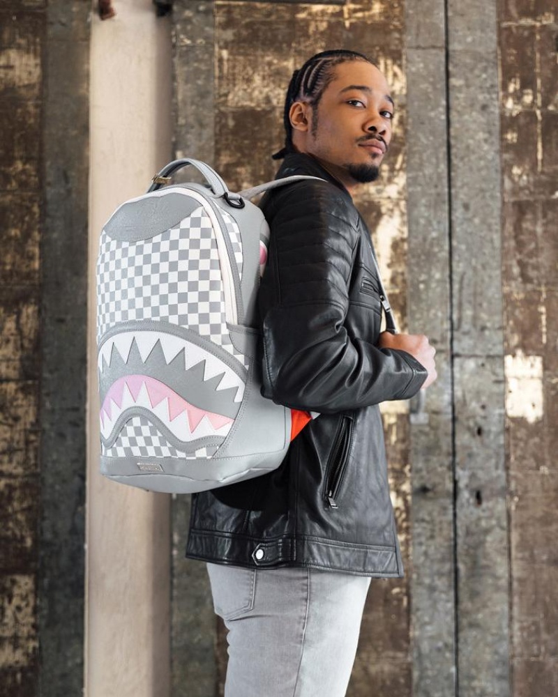 White Men's Sprayground Air To The Throne Jetset Backpacks | VQJP05263