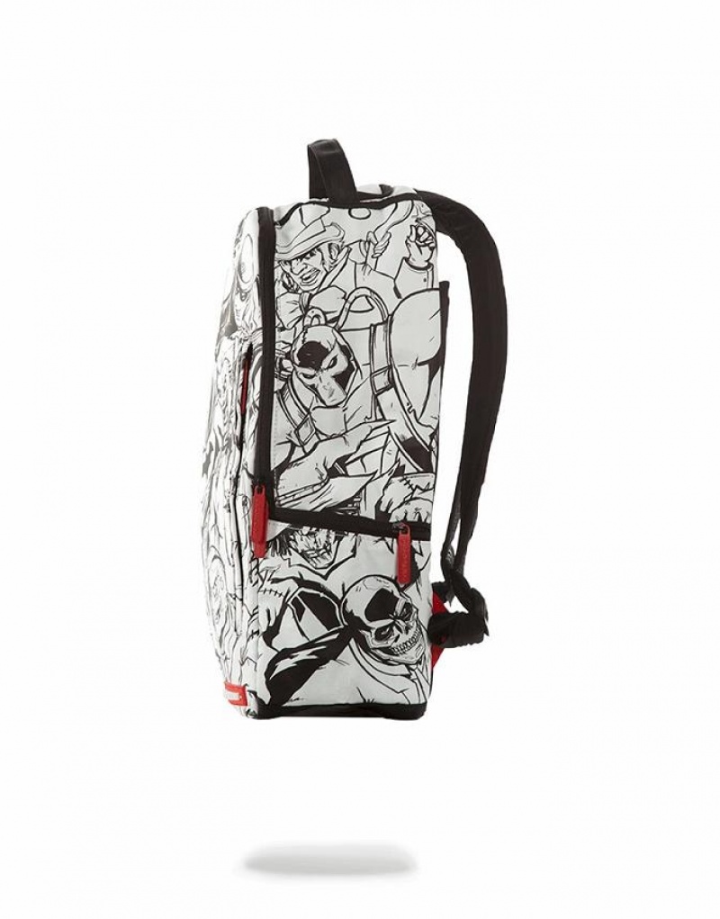 White Men's Sprayground Batman Villains Diy Backpacks | SUGN18902