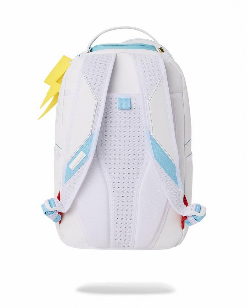 White Men's Sprayground Cloudy With A Chance Of Shark Backpacks | UKXP18706