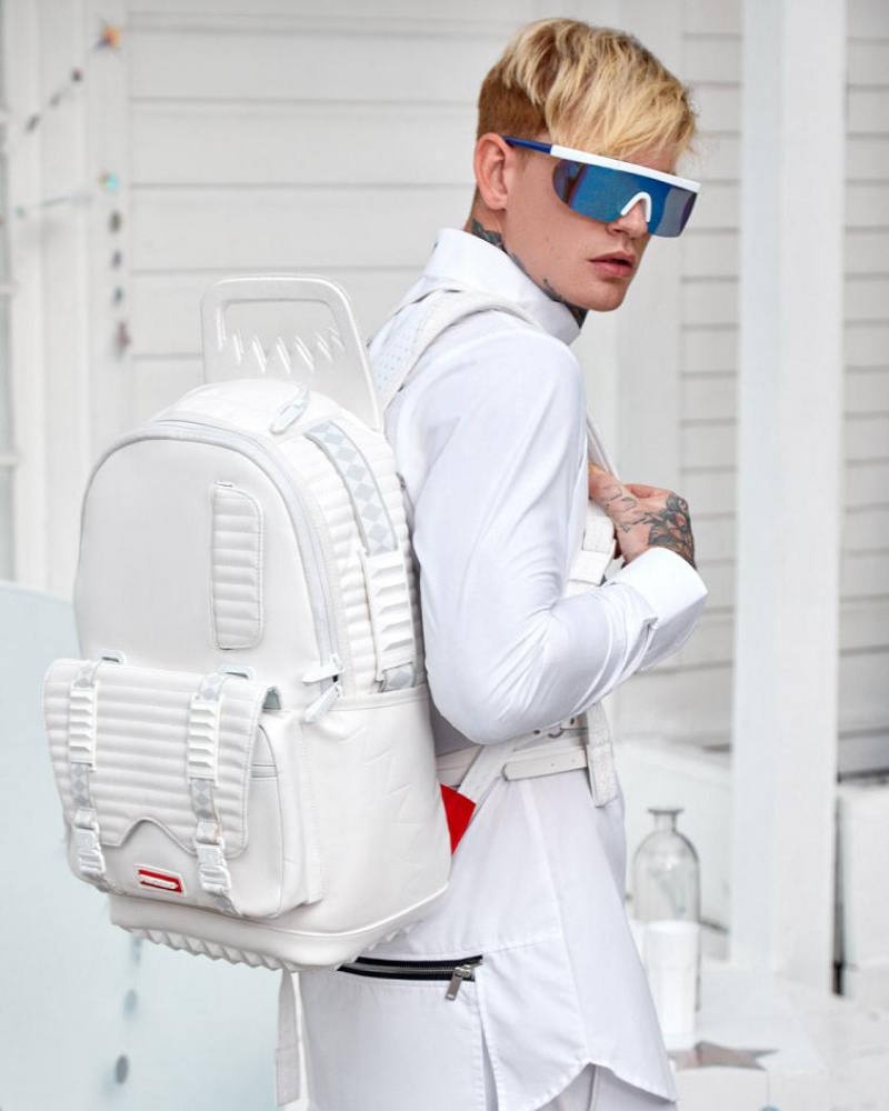 White Men's Sprayground Future Traveler Backpacks | UYGS16803