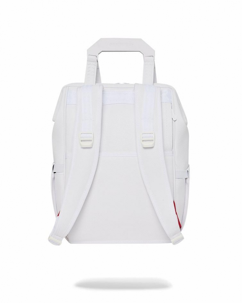 White Men's Sprayground Heavy Metal Shark Backpacks | LATM02857