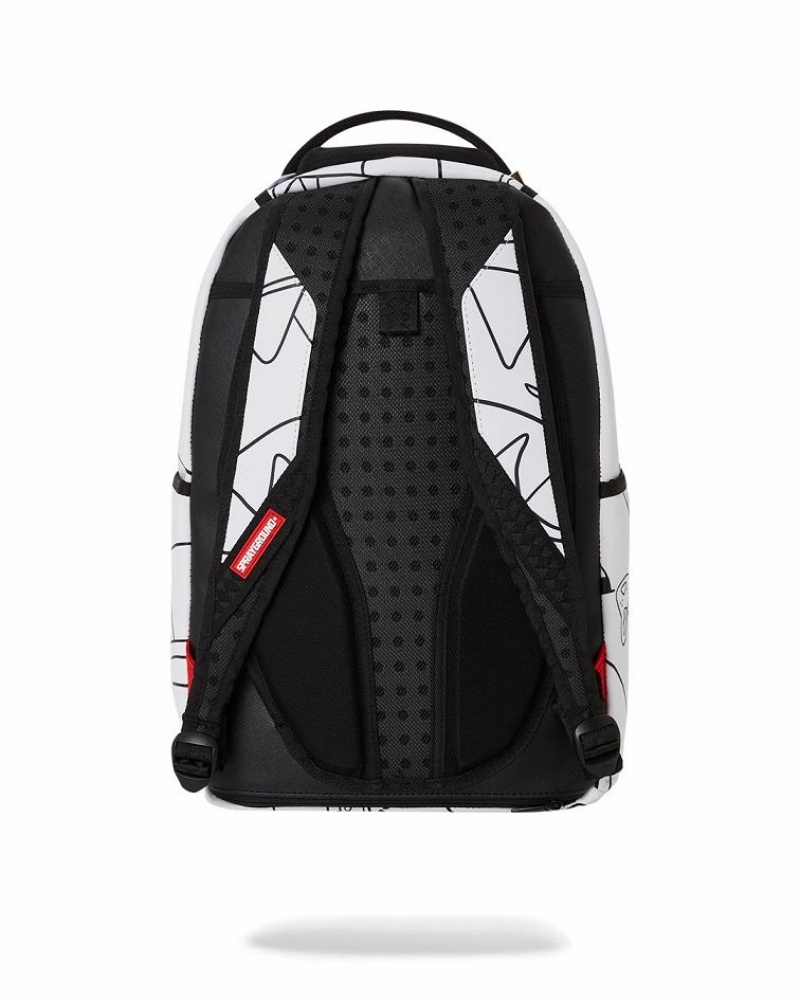 White Men's Sprayground One Liner Backpacks | RWPG48530