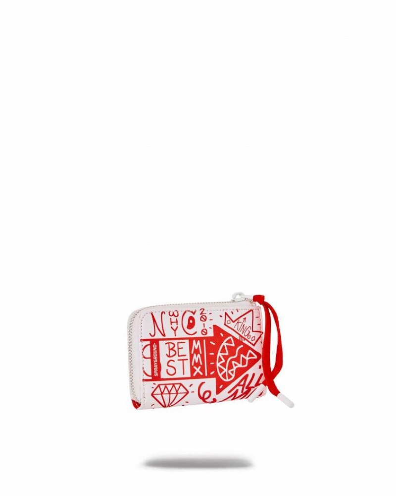 White Pink Women's Sprayground Danger Danger Wallets | FYMZ65482