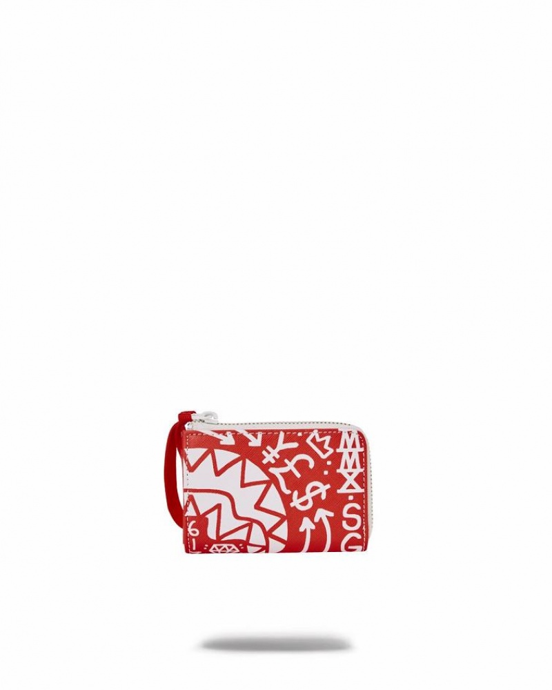 White Pink Women's Sprayground Danger Danger Wallets | FYMZ65482