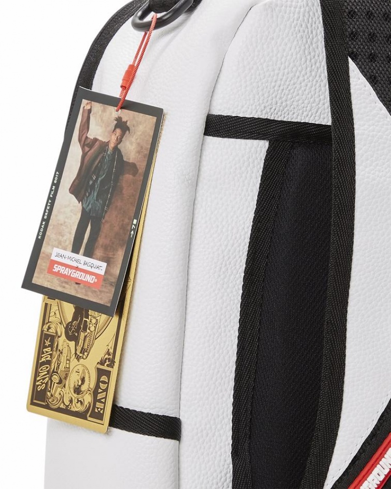 White Red Men's Sprayground Official Basquiat Backpacks | AUBV64275