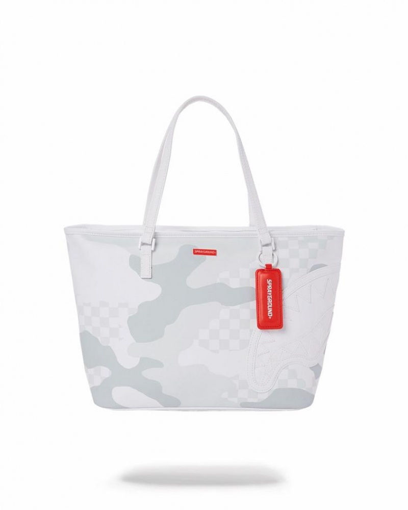 White Women's Sprayground 3am Le Blanc Tote Bags | TUDY37085