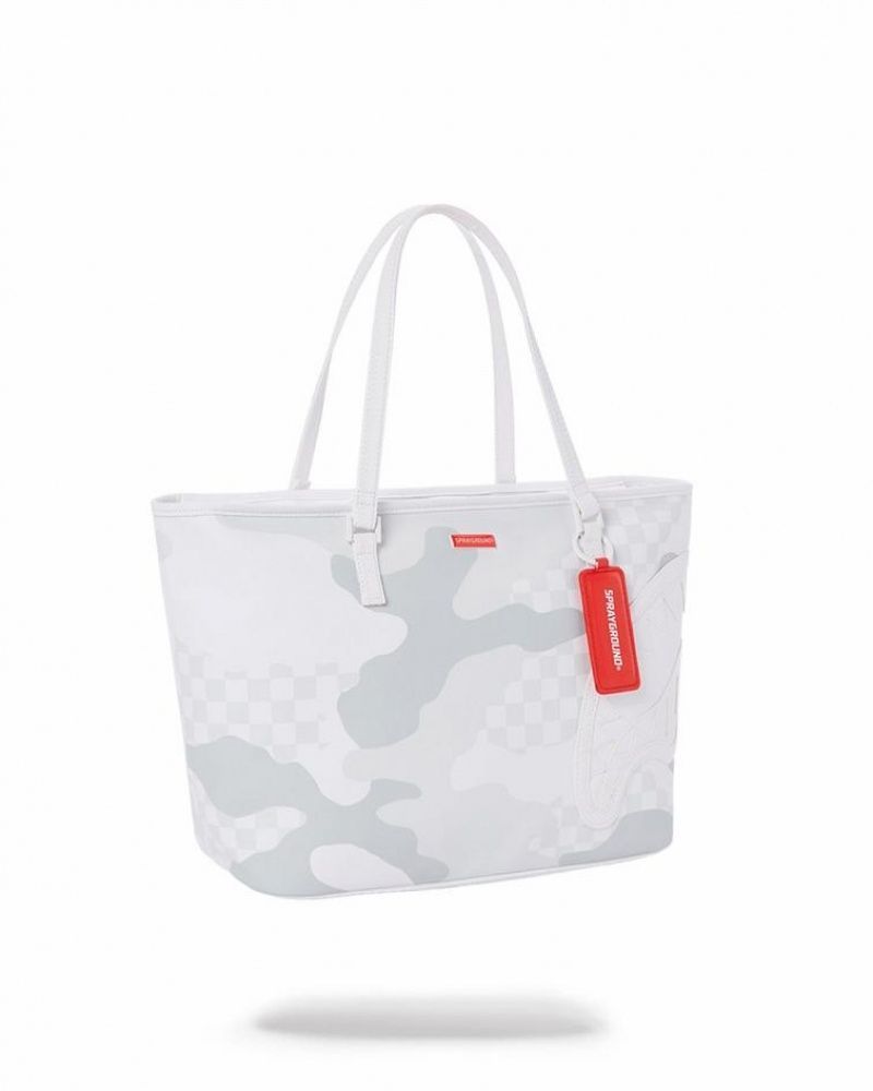 White Women's Sprayground 3am Le Blanc Tote Bags | TUDY37085