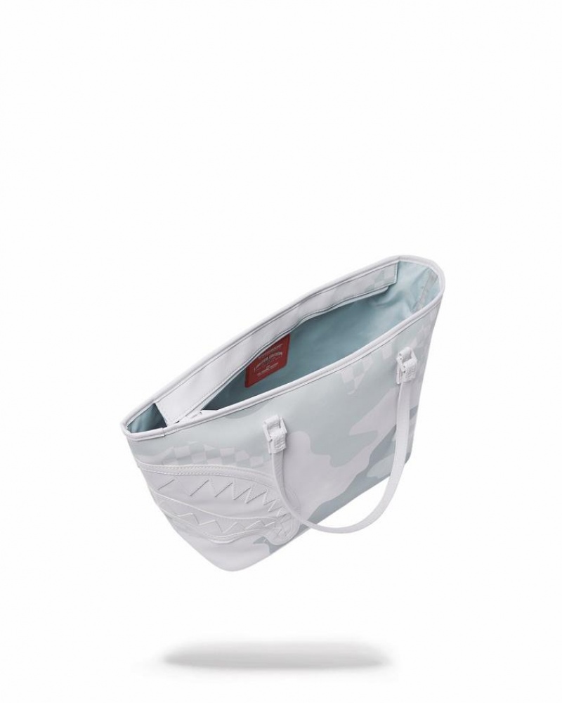 White Women's Sprayground 3am Le Blanc Tote Bags | TUDY37085