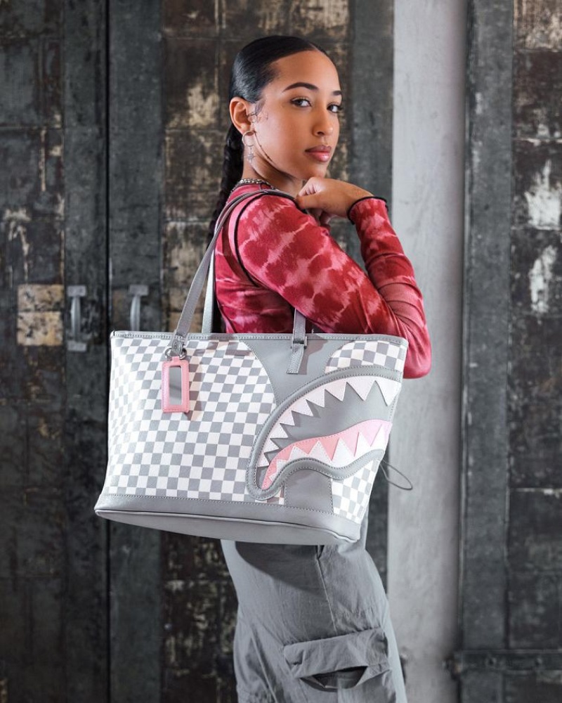 White Women's Sprayground Air To The Throne Jetset Tote Bags | FRPK29346