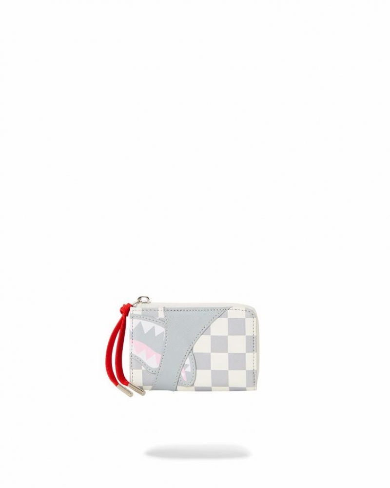 White Women's Sprayground Air To The Throne Jetset Wallets | GQTW32074