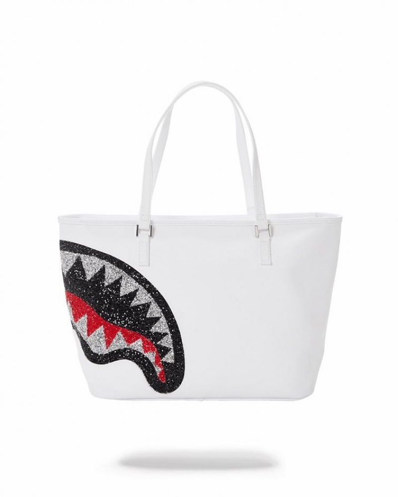 White Women's Sprayground Clearcut Tote Bags | XVAC12937