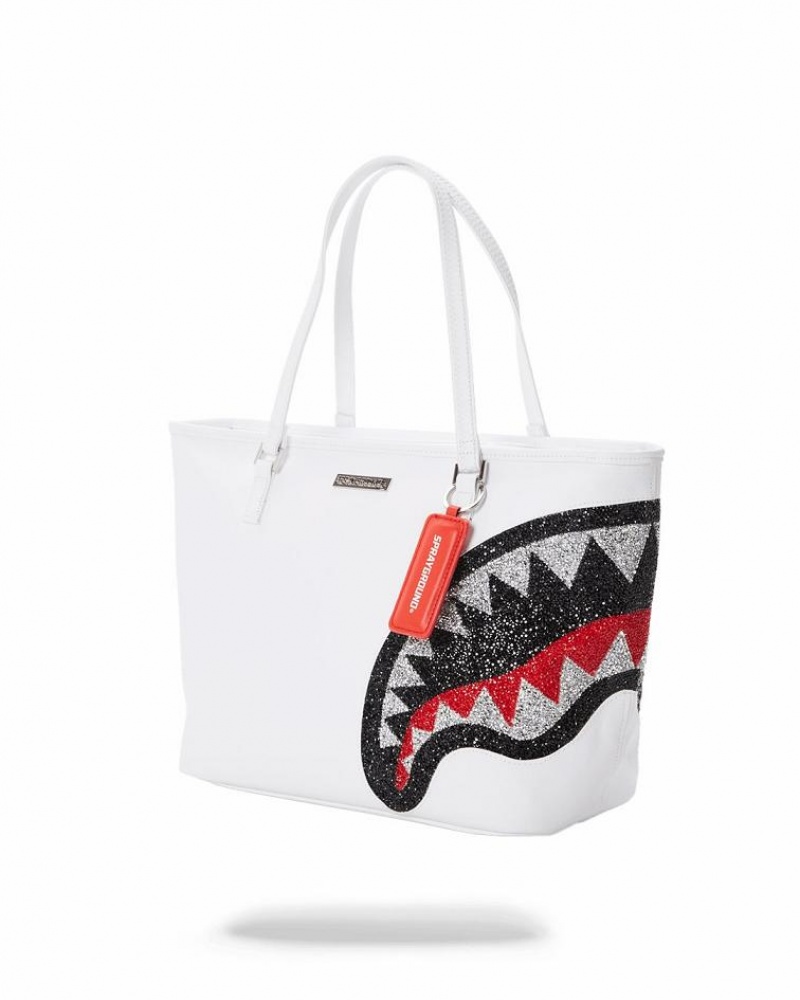 White Women's Sprayground Clearcut Tote Bags | XVAC12937