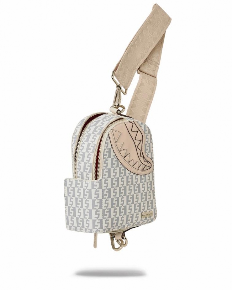 White Women's Sprayground Crème De La Crème Slings Bag | LSPI48095