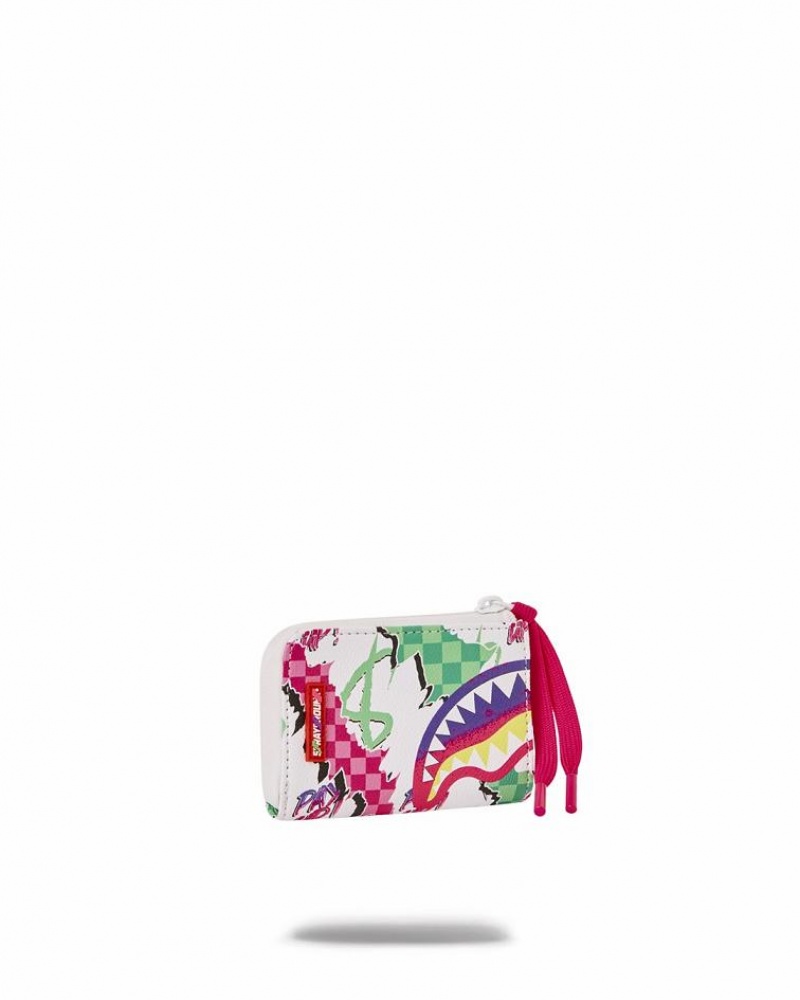 White Women's Sprayground Dreamy Technicolor Wallets | MHQJ51263