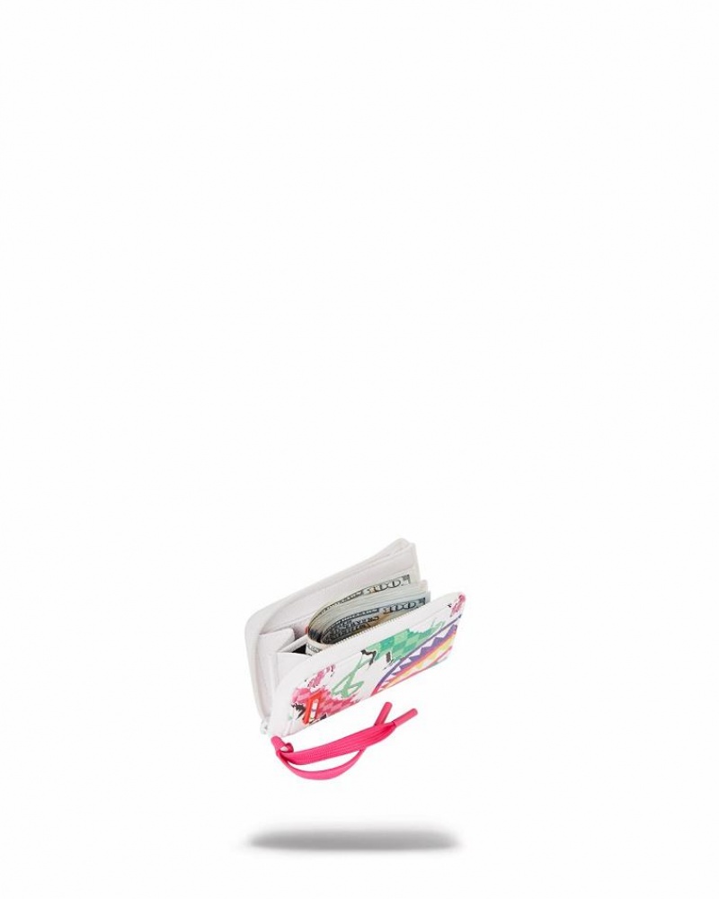 White Women's Sprayground Dreamy Technicolor Wallets | MHQJ51263