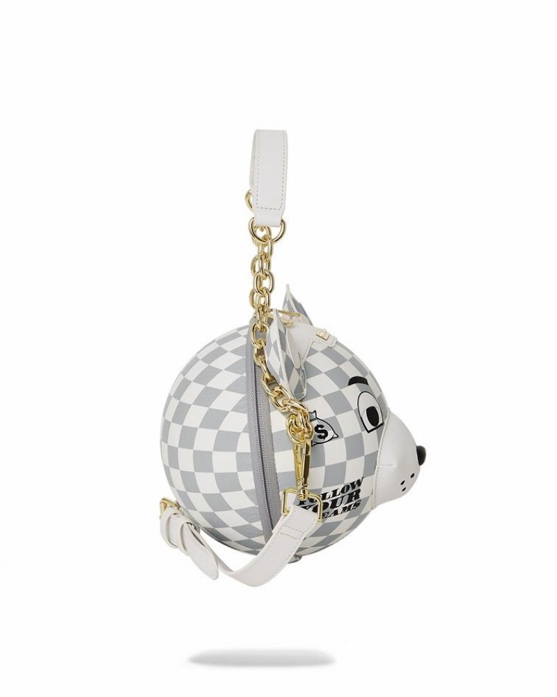 White Women's Sprayground Haute Bear Slings Bag | DLHX86471