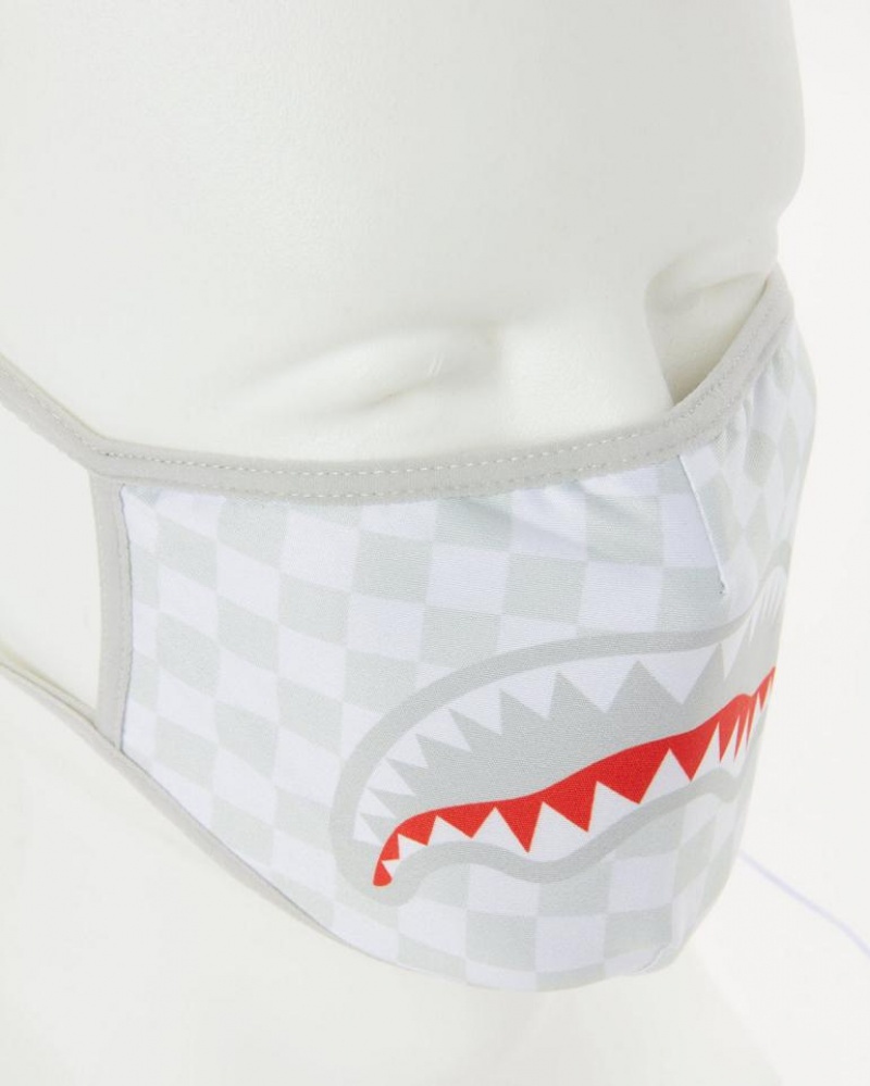 White Women's Sprayground Sharks In Paris Face Masks | NUKO51680