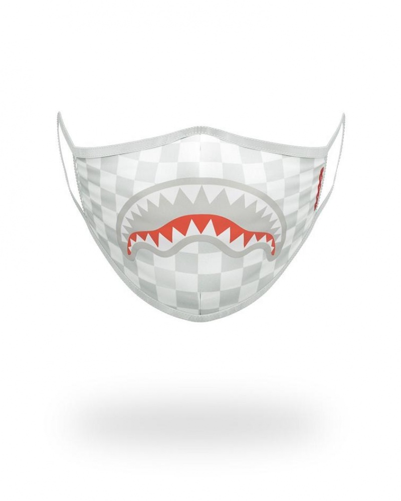 White Women\'s Sprayground Sharks In Paris Face Masks | NUKO51680