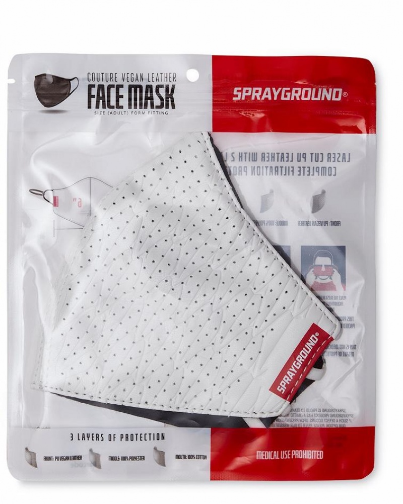 White Women's Sprayground Sharks Of The World Face Masks | SLQG24798