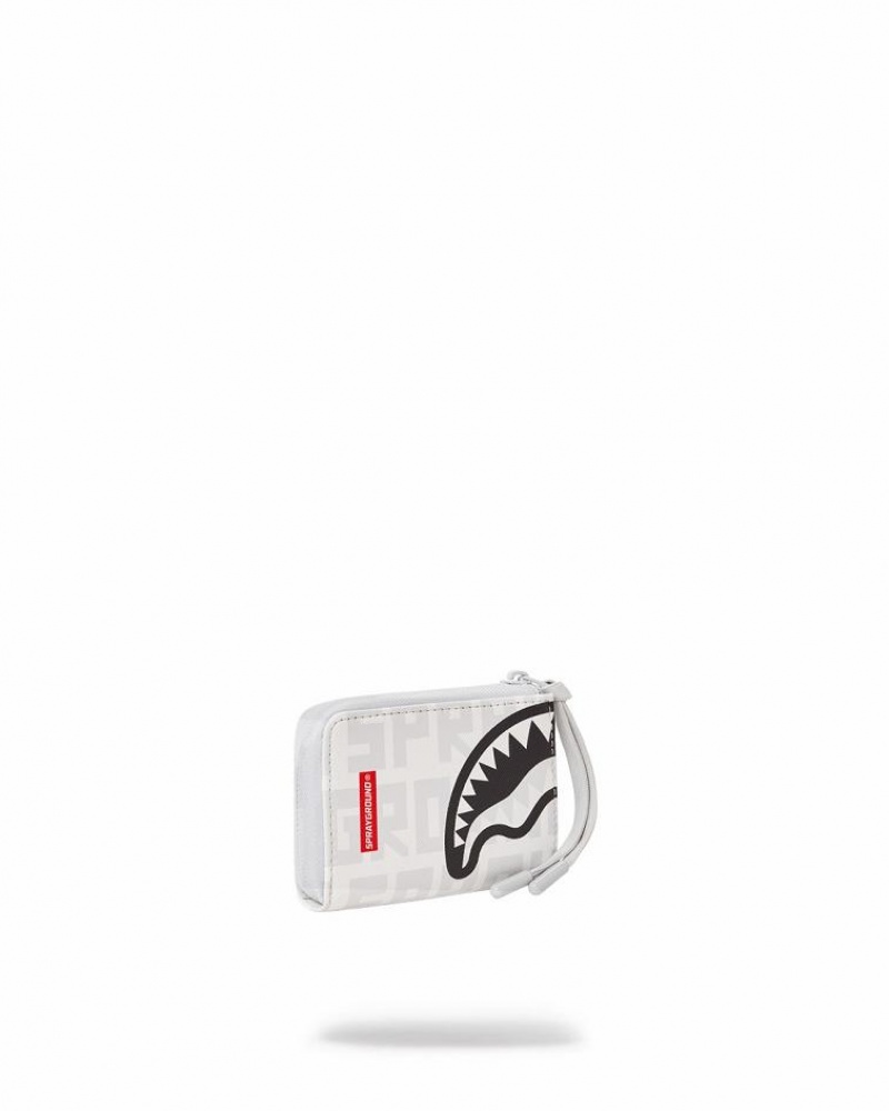 White Women's Sprayground Split The Check (Pearl) Wallets | TRNV25801