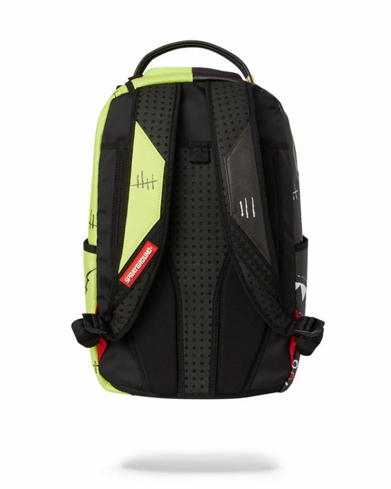 Yellow Black Men's Sprayground Party Time Backpacks | JLNT91504