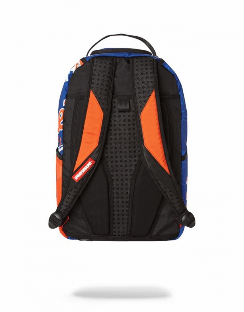 Yellow Blue Men's Sprayground Mlb New York Mets Shark Backpacks | BSMJ30642