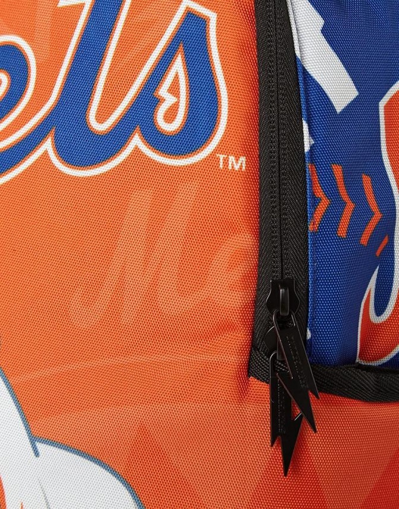 Yellow Blue Men's Sprayground Mlb New York Mets Shark Backpacks | BSMJ30642