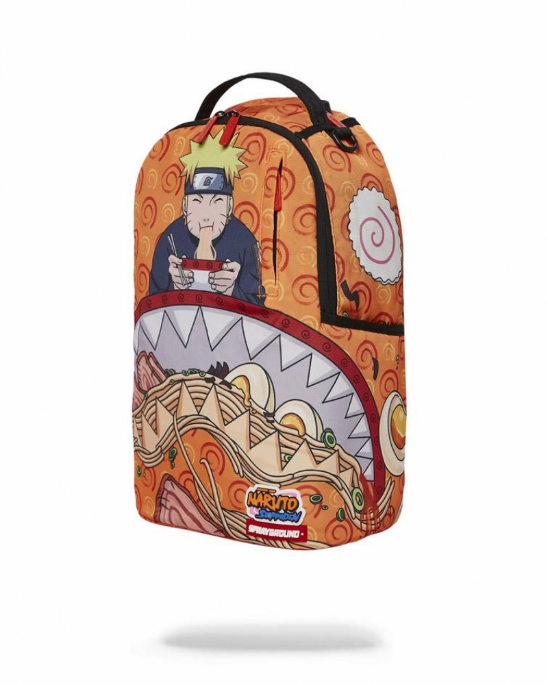 Yellow Men's Sprayground Naruto Ramen Shark Backpacks | EPAS72689