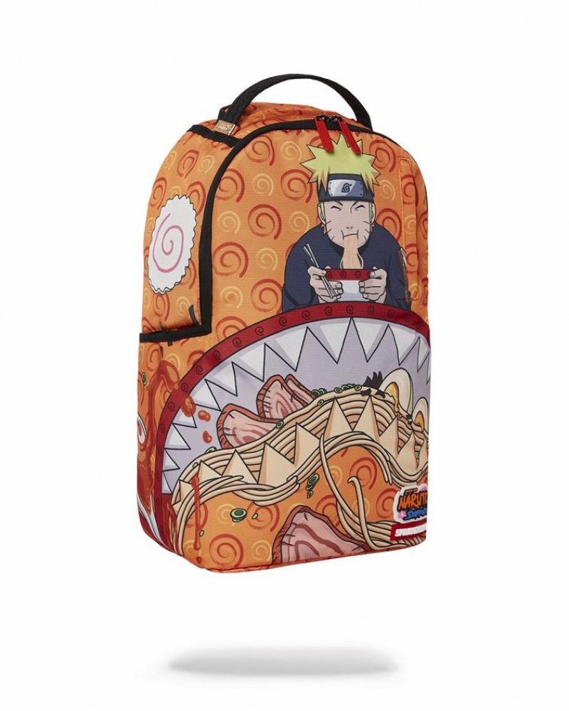 Yellow Men's Sprayground Naruto Ramen Shark Backpacks | EPAS72689