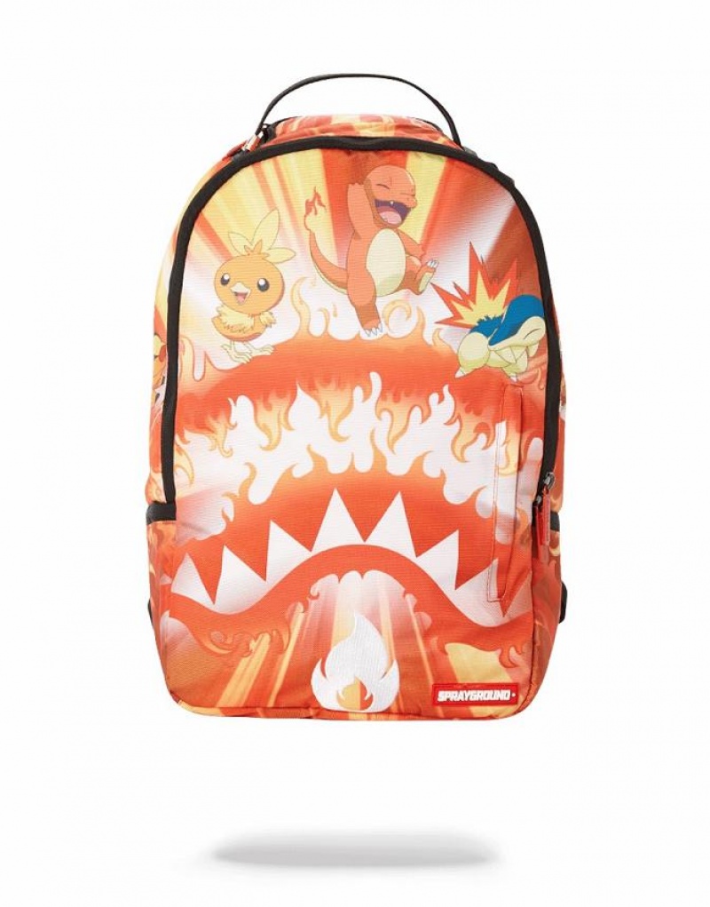 Yellow Men\'s Sprayground Pokemon Backpacks | HBJP96187