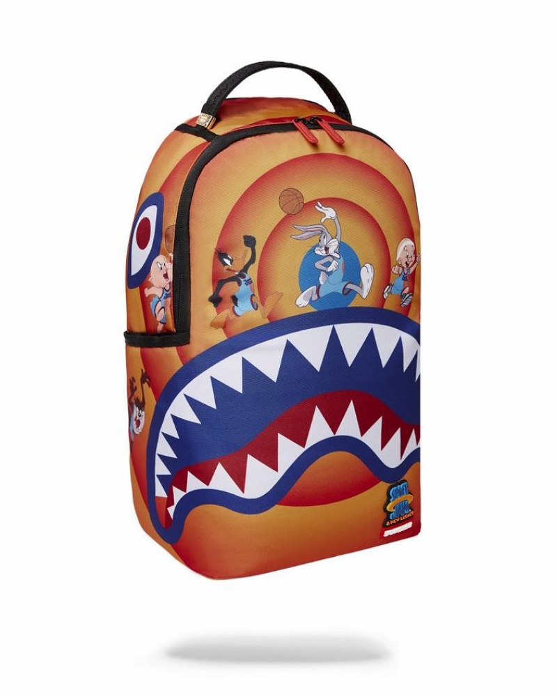 Yellow Men's Sprayground Space Jam2 Shark Dunk Backpacks | CBZX58319