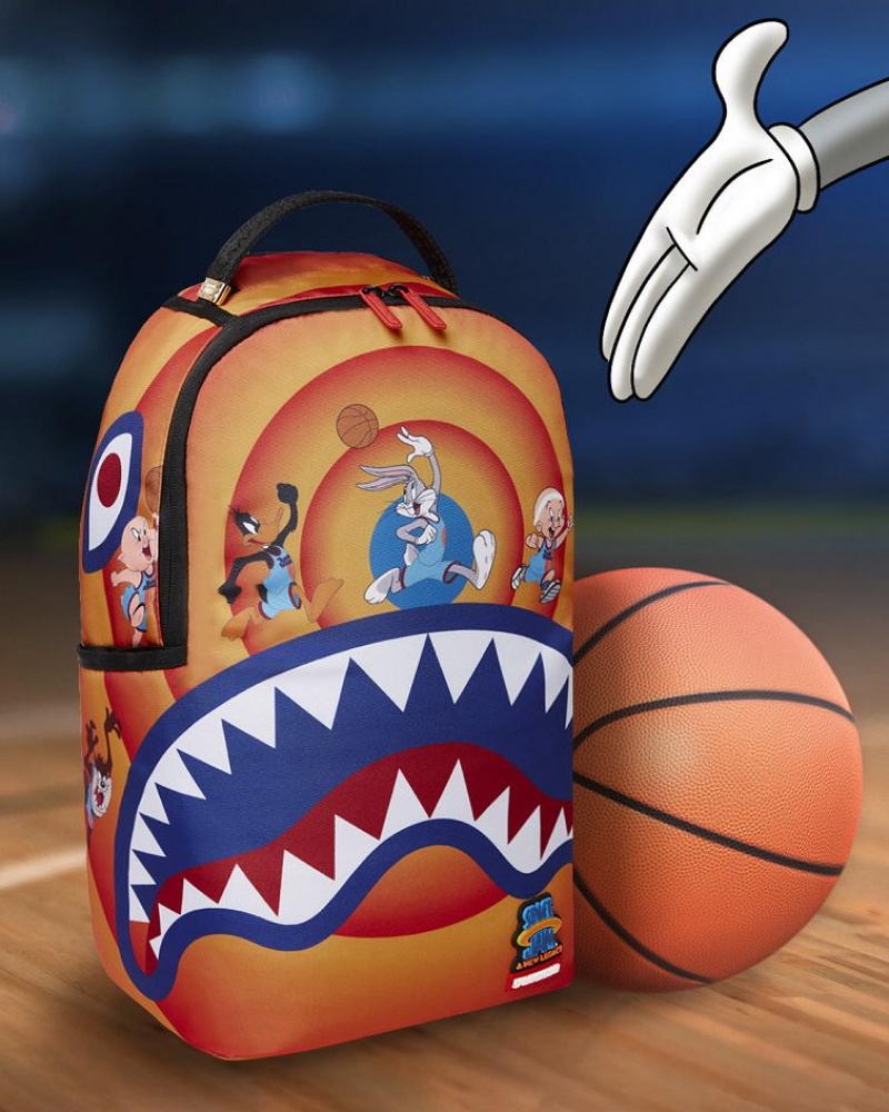 Yellow Men's Sprayground Space Jam2 Shark Dunk Backpacks | CBZX58319