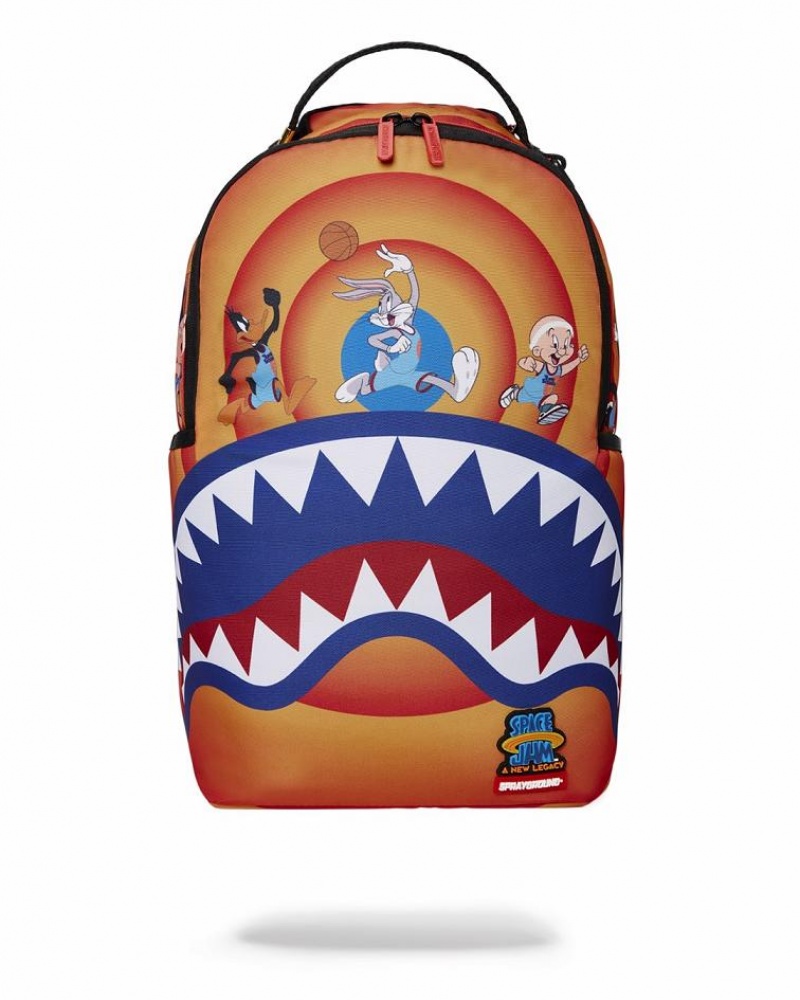 Yellow Men\'s Sprayground Space Jam2 Shark Dunk Backpacks | CBZX58319