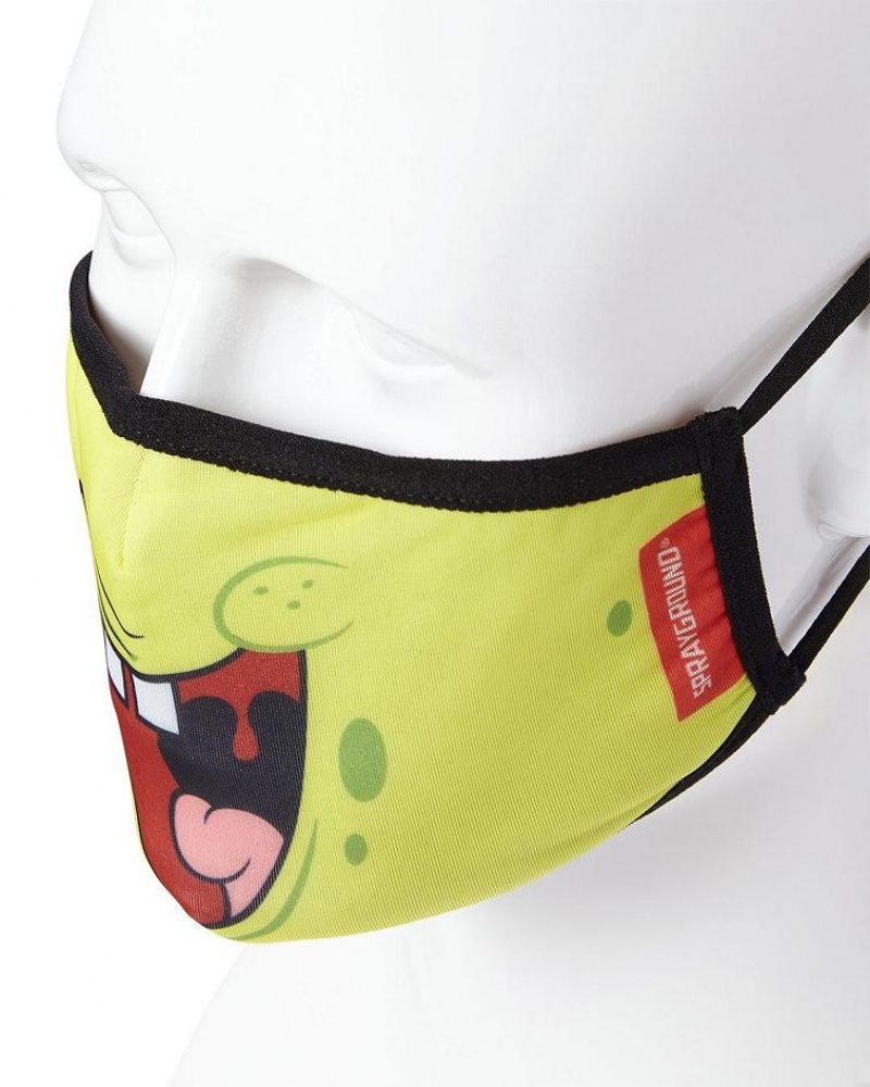 Yellow Men's Sprayground Spongebob Face Masks | EYRU96873