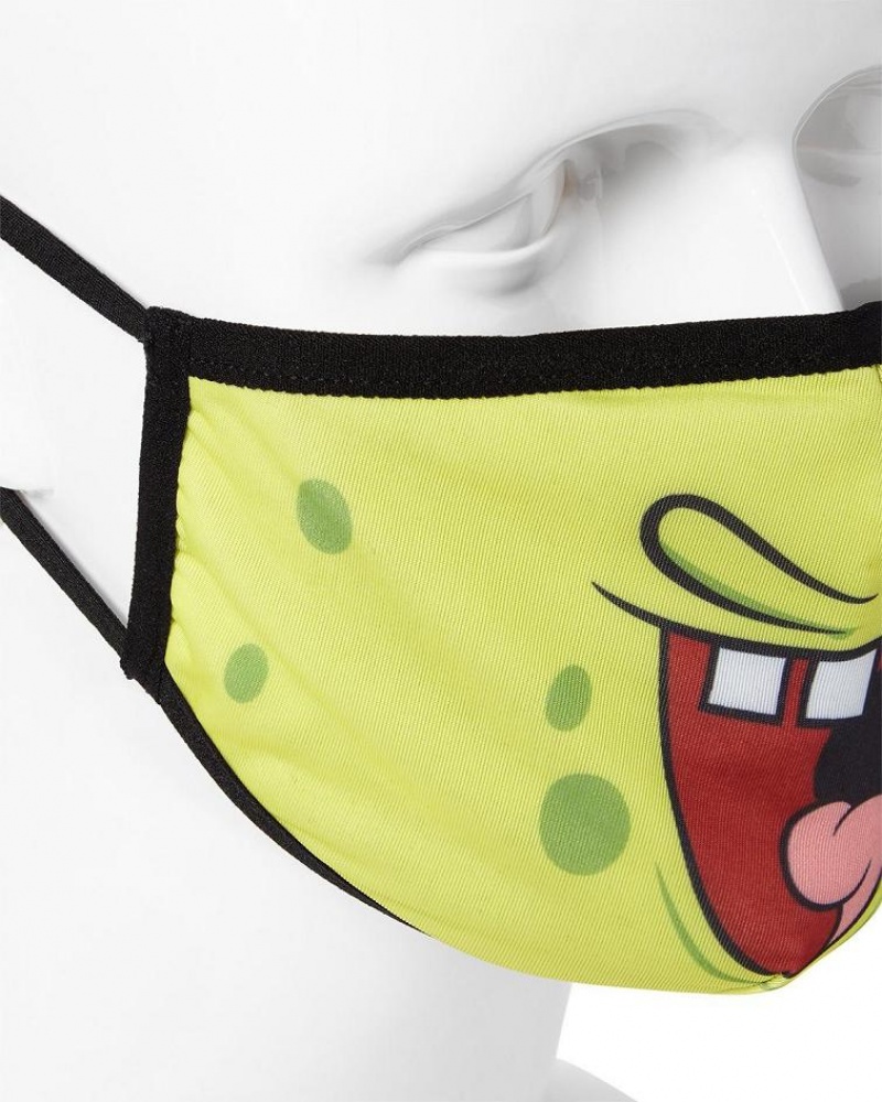 Yellow Men's Sprayground Spongebob Face Masks | EYRU96873